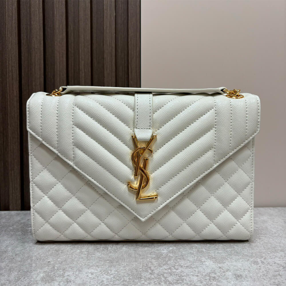YSL envelope medium in grained leather